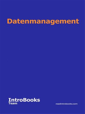 cover image of Datenmanagement